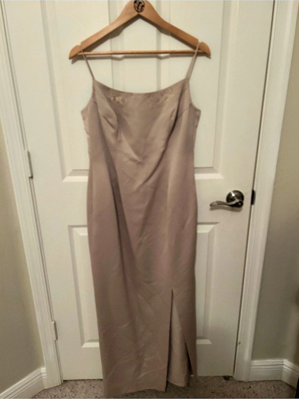 Bella Formal Embellished Maxi Dress beige Size Medium